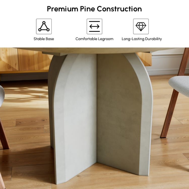 Dining Table - 39" Homary Modern Round Dining Table for 4 Wood Tabletop Pedestal Base (see all photos, some damage)