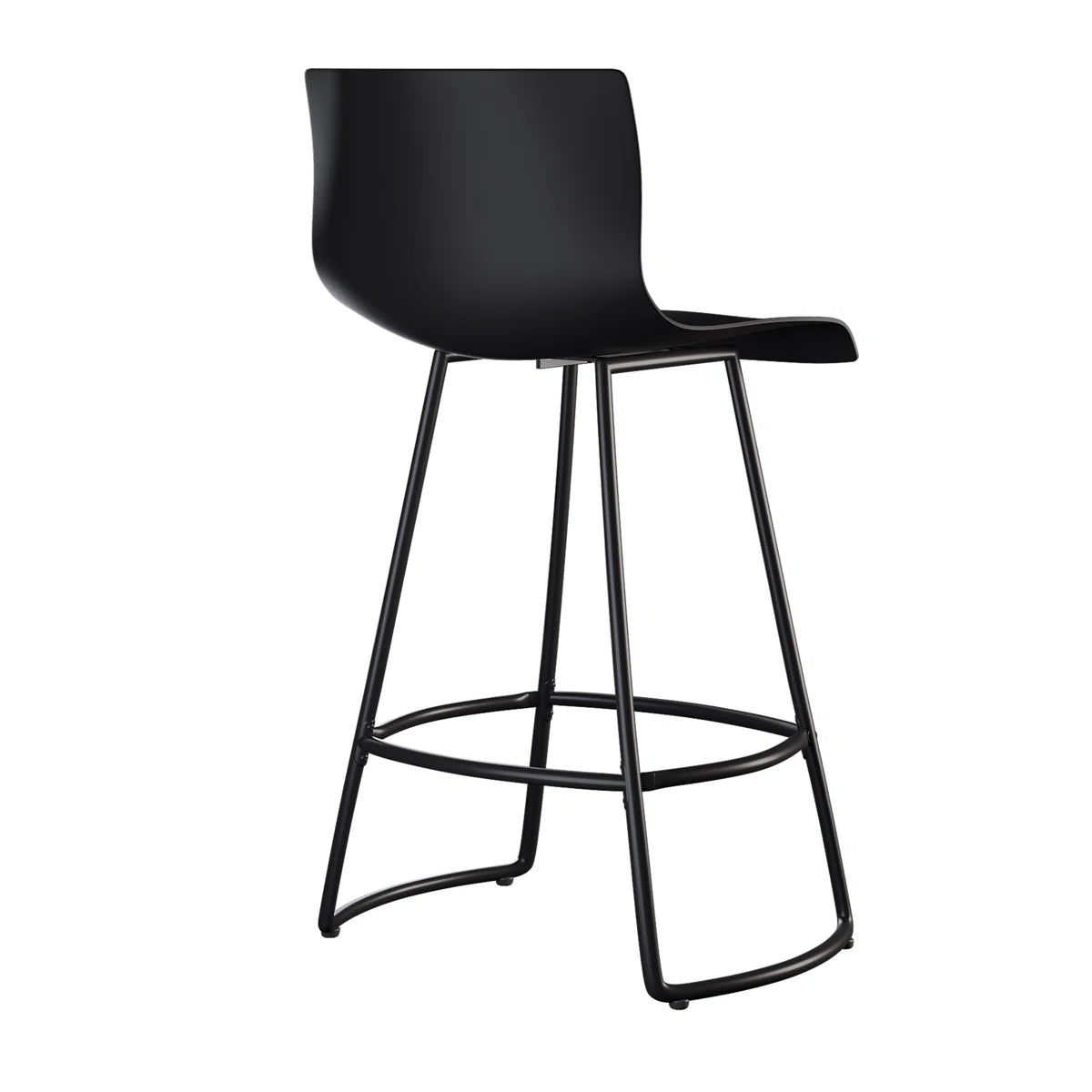 Barstool - Set of 4 Cleek Swivel Counter Stool with Metal Frame