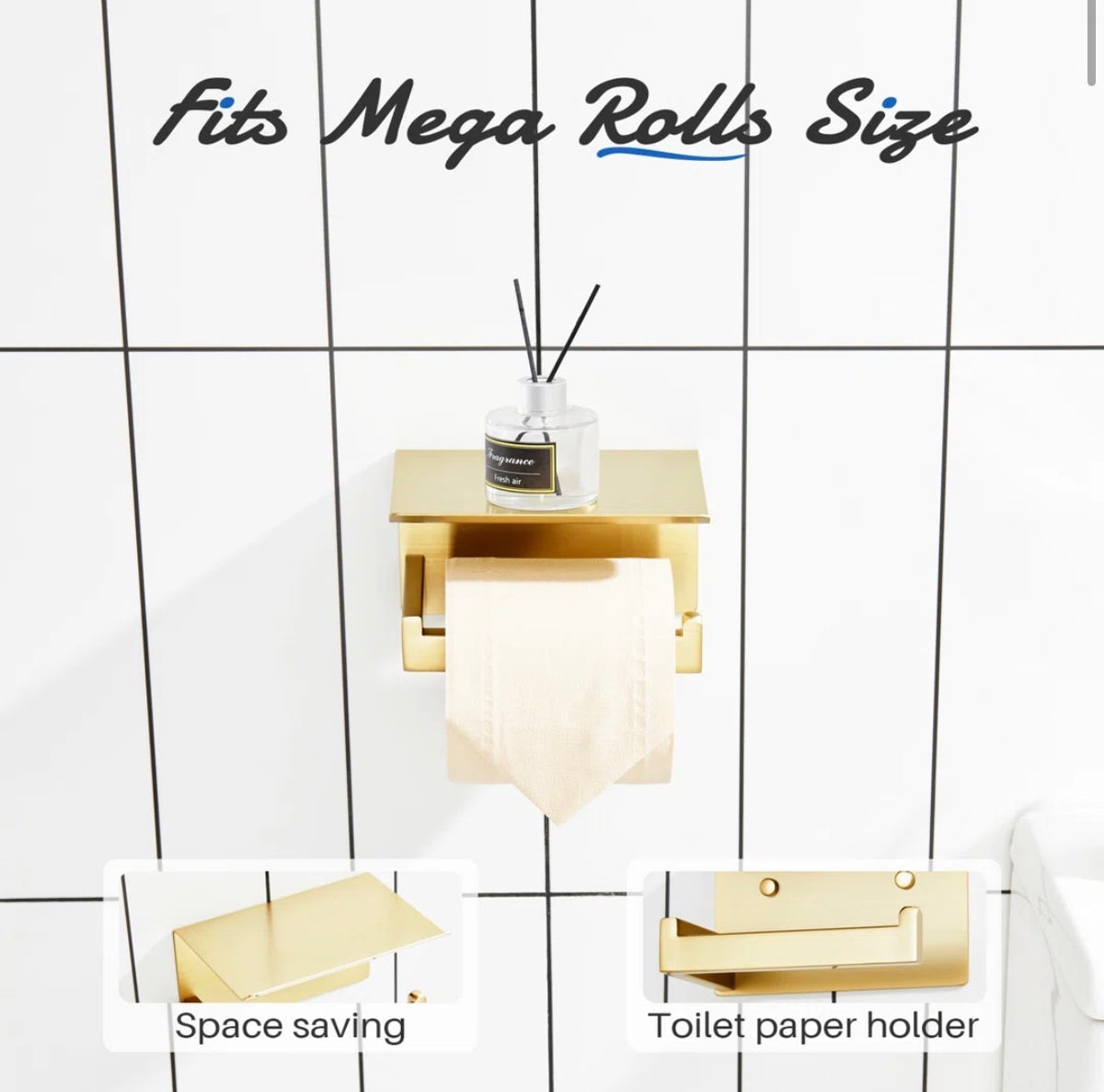 Bathroom Accessory Set - 6 - Piece Kokosiri Brushed Gold Accessory Set