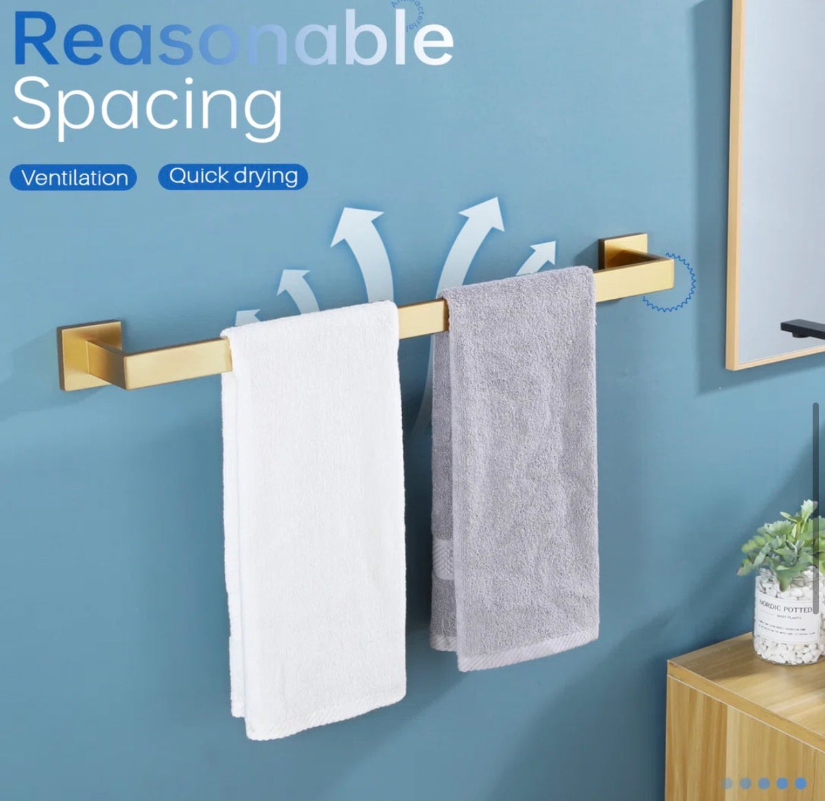 Bathroom Accessory Set - 6 - Piece Kokosiri Brushed Gold Accessory Set