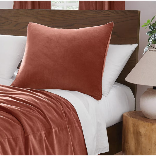 Pillow Cover - Brooklyn Euro Sham Matte Cotton Velvet 26”x26”