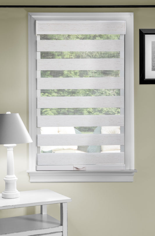 Blind - 34" W x 72" L Achim Celestial Indoor Cordless White Light Filtering Window Zebra Shade - WM11.25.25