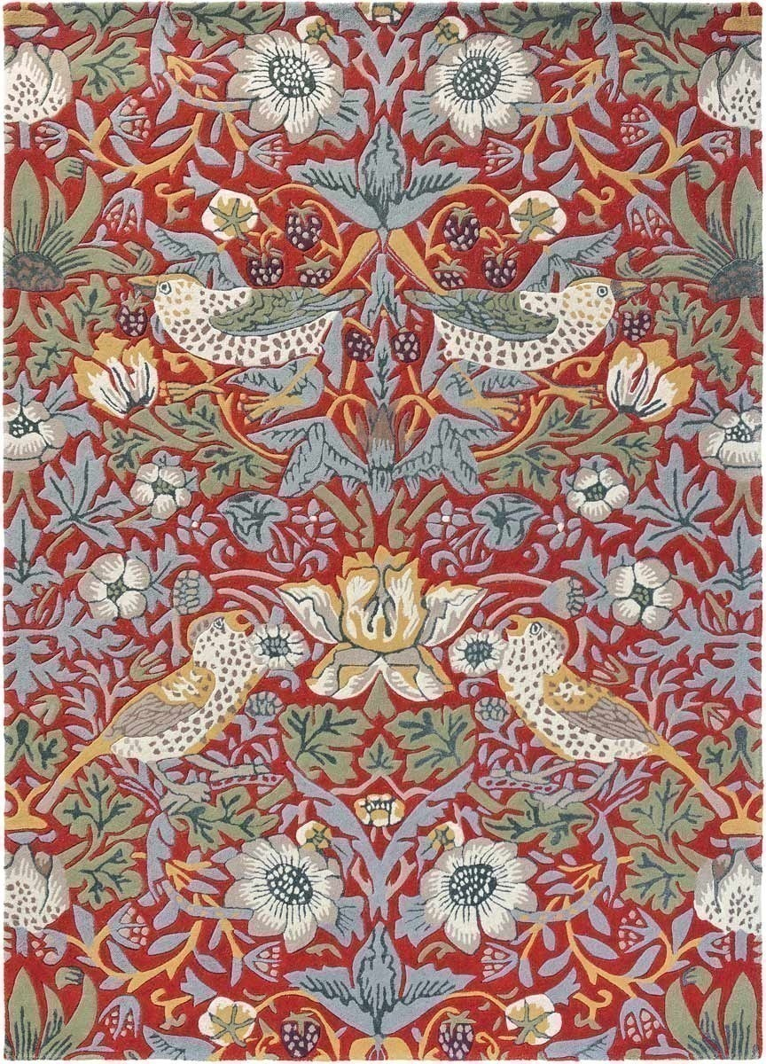 Rug - 4'6" x 6'7" 4'6" x 6'7" Cascada Floral Handmade Tufted Wool Red Area Rug
