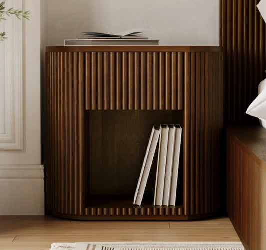 End Table/Nightstand - Ellison Fluted Solid Wood Nightstand