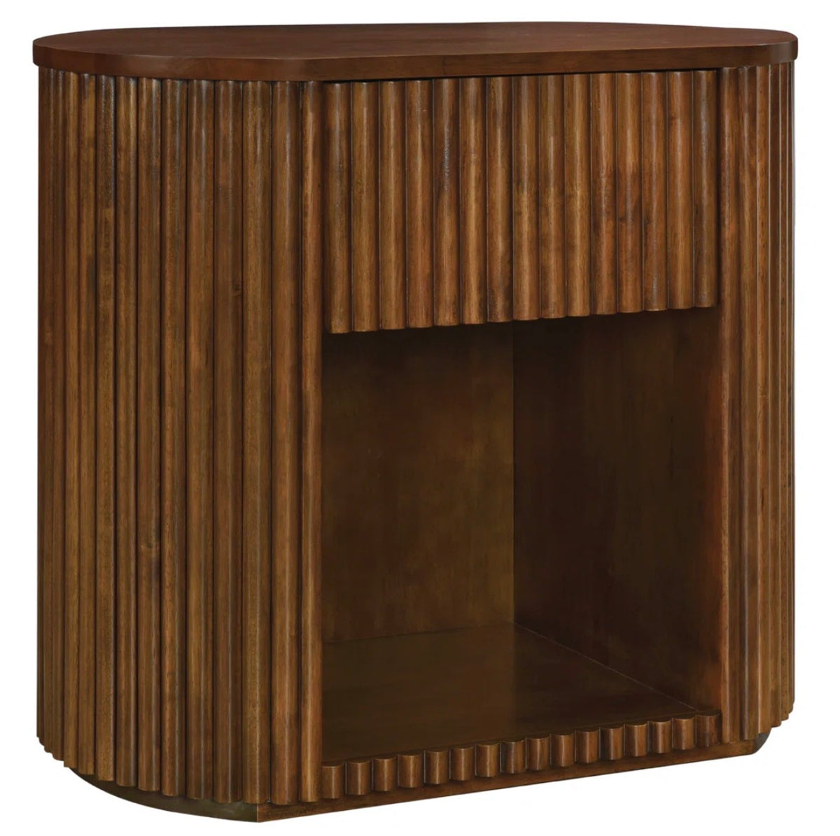 End Table/Nightstand - Ellison Fluted Solid Wood Nightstand