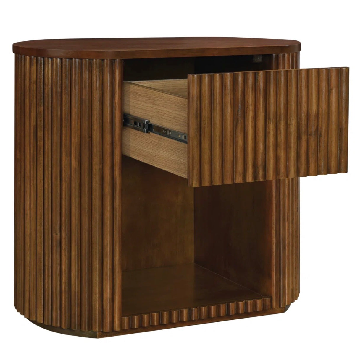 End Table/Nightstand - Ellison Fluted Solid Wood Nightstand