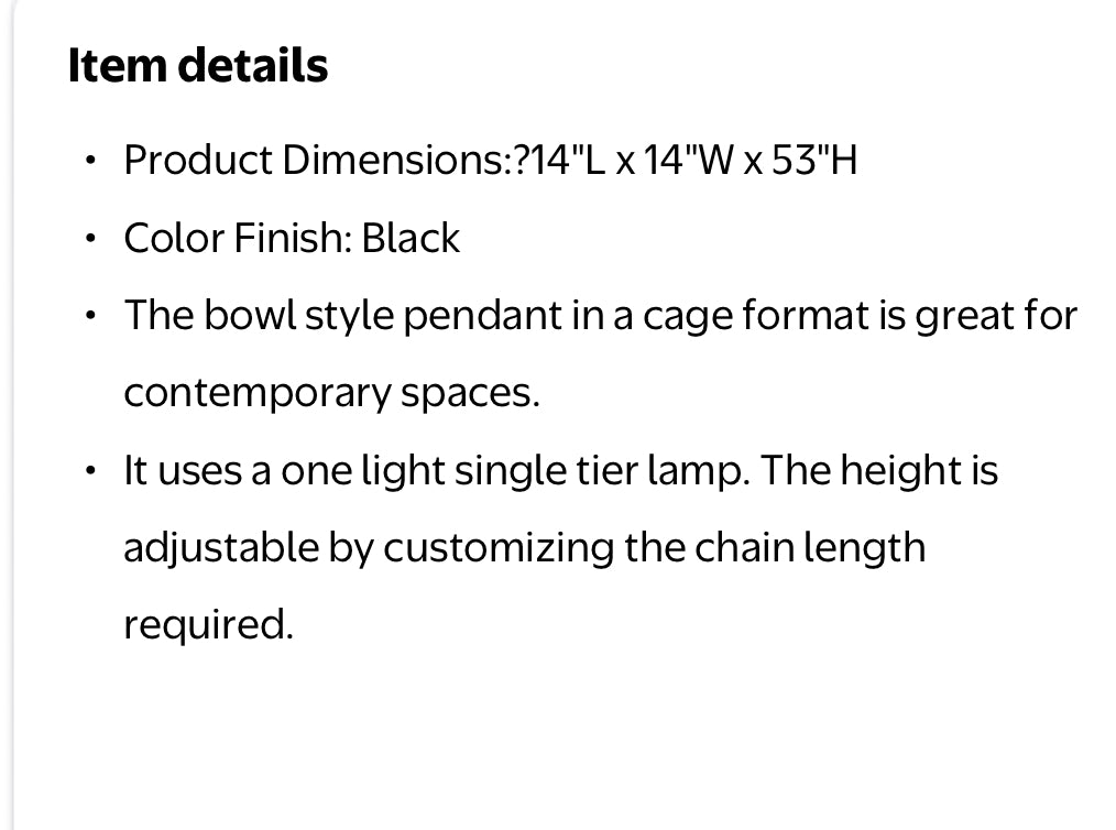 Pendant - Johanne Matte Black 1-Light Pendant with Crystal Shade - WM11.25.25