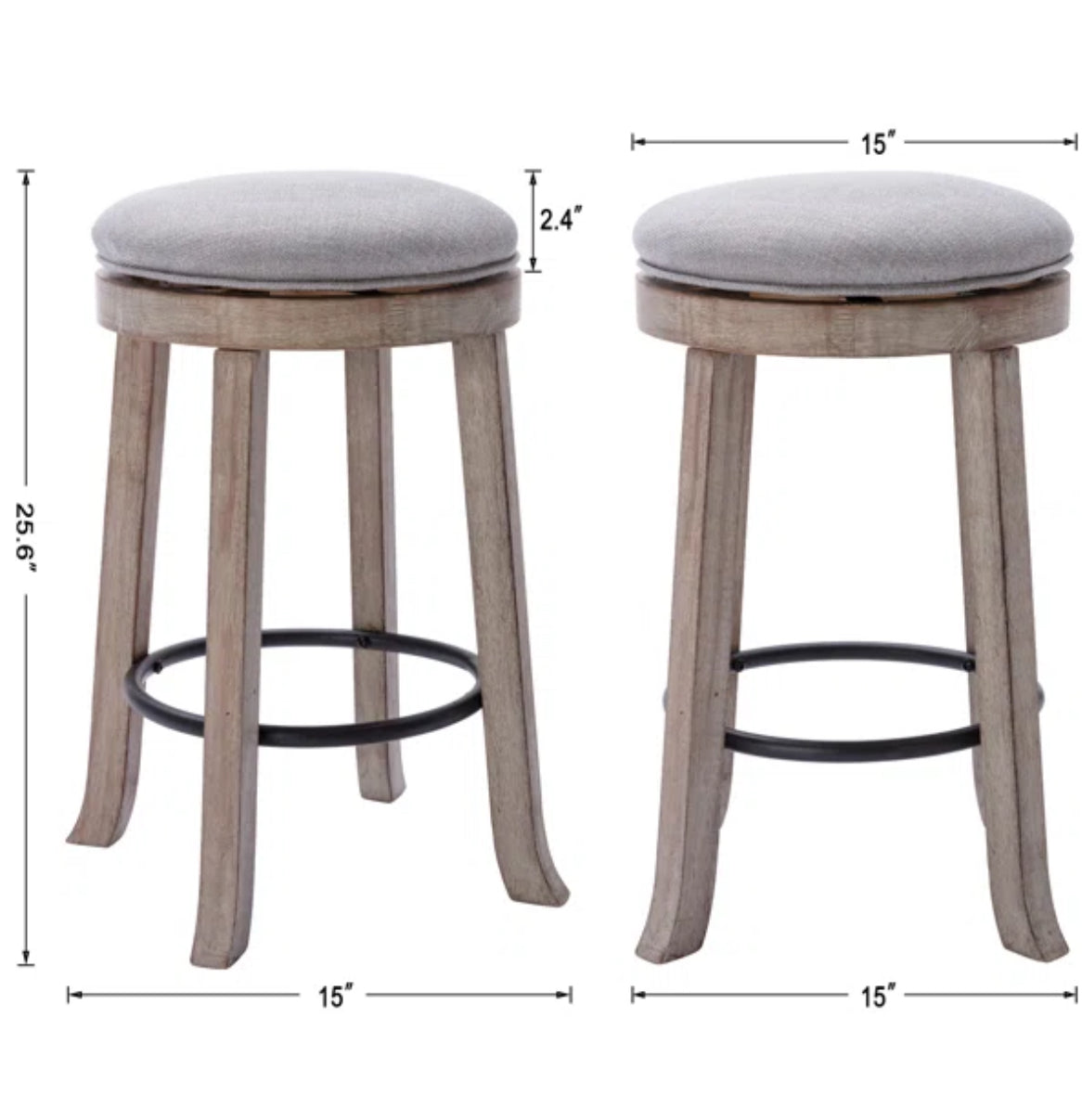 Barstool Set of 2 - 25.6” Sefedin Swivel - WF11.7.25
