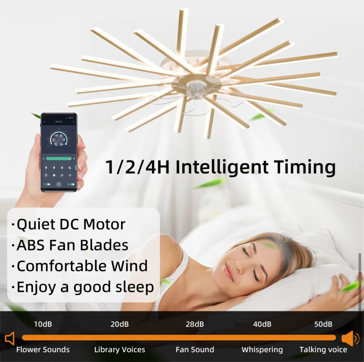 Ceiling Fan -44.9” Gold Hanke Dimmable - WF12.4.25