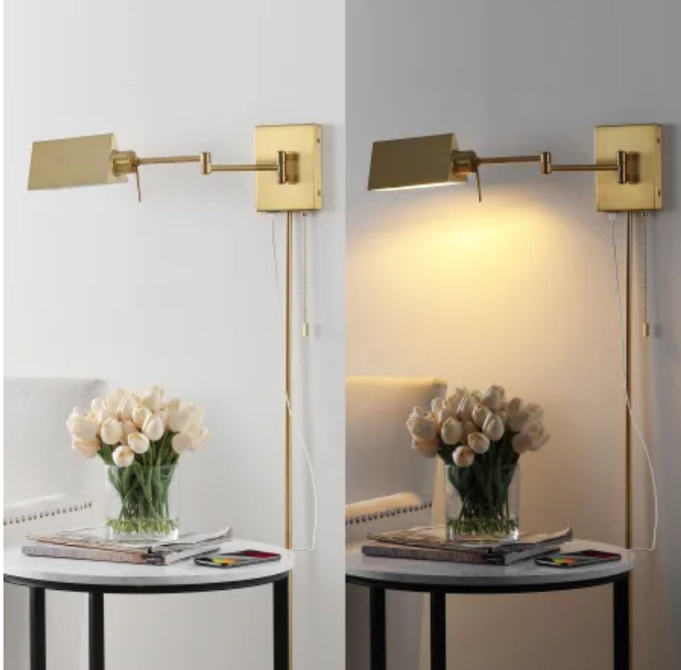 Sconce - Arlo 7" Tall LED Hardwired or Plug-In Wall Sconce - WF