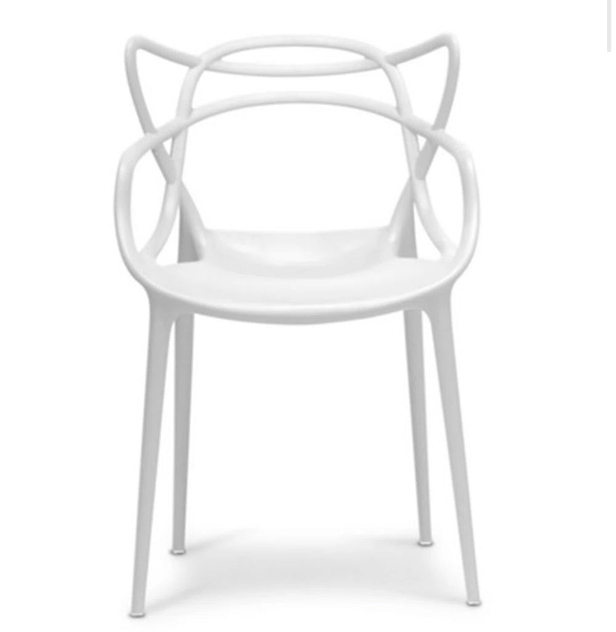 Dining Chairs - Set of 4 Scandinavian Minimalist Modern Plastic Dining Arm Chair, Stackable Indoor/Outdoor Side Chair