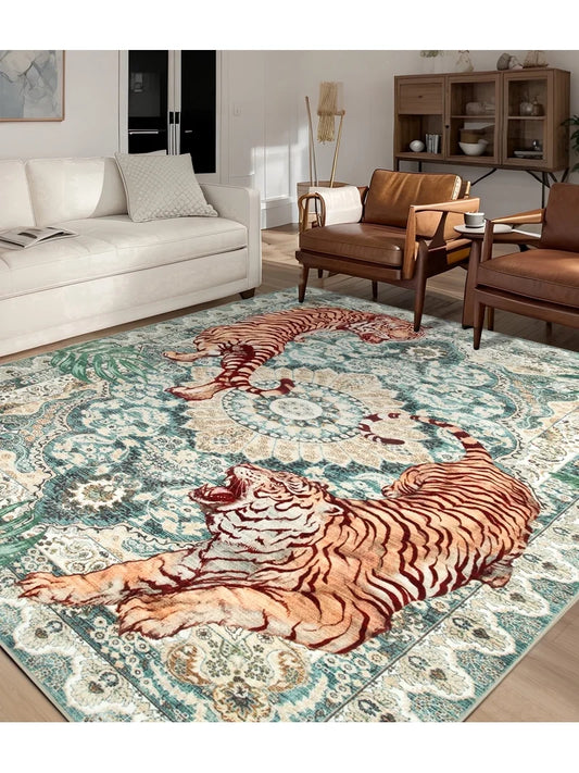 Rug - 8’ x 10’ Washable Colorful Rug Faux Wool