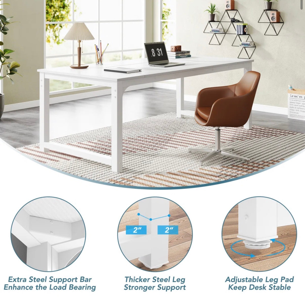 Desk - Montserat Desk 30.3" H x 78.7" W x 39.4"