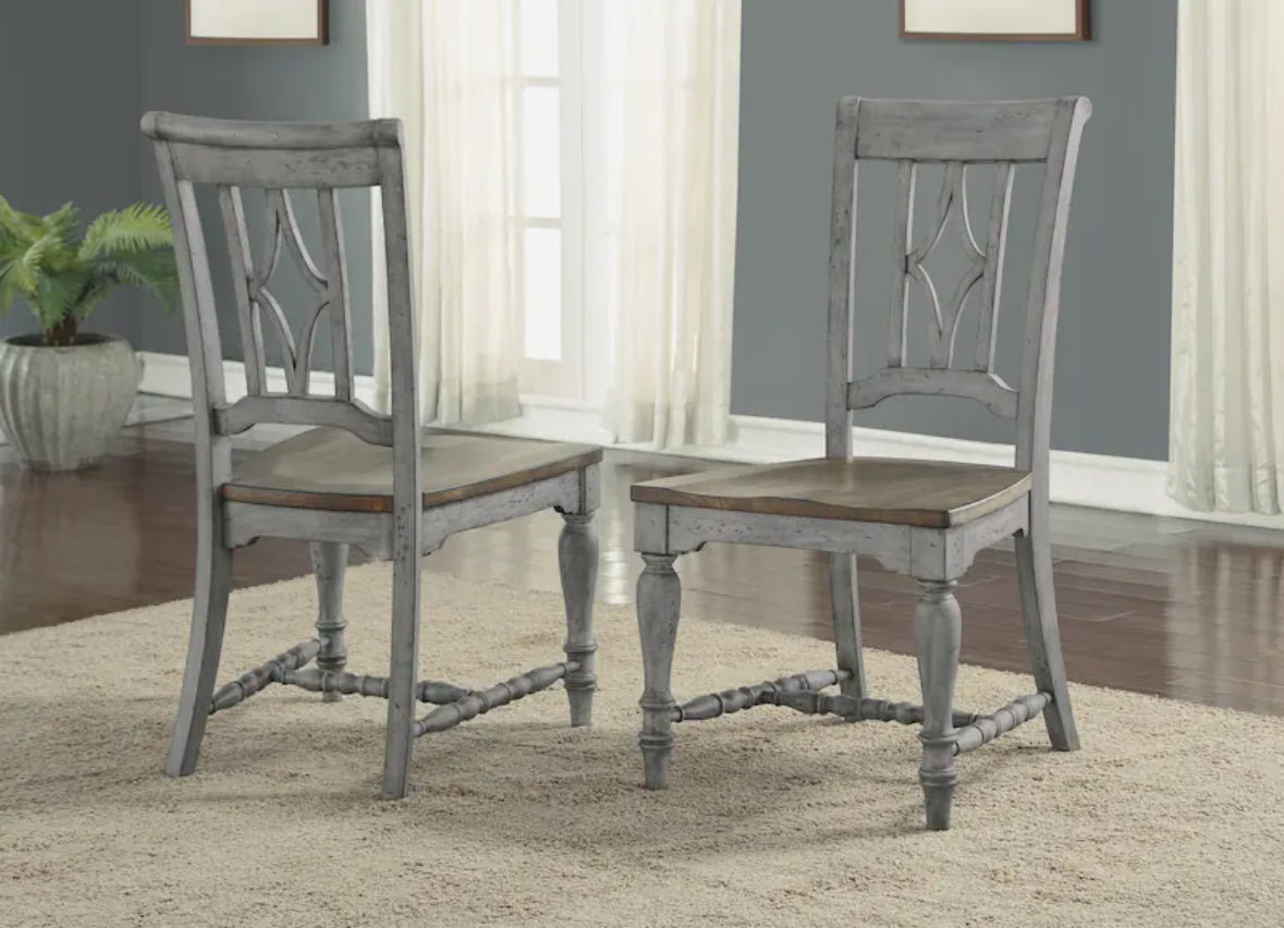 Dining Chair Set of 2 - Plymouth Gray Wood Flexsteel - WF12.4.25