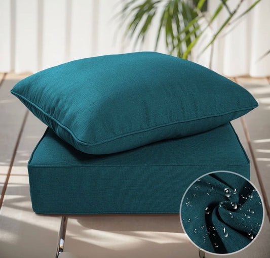 Outdoor Cushion - Allo 24"X24"X6" Thick Cushions & Pillows Set - Deep Seat Indoor/Outdoor Water & Fade Resistant