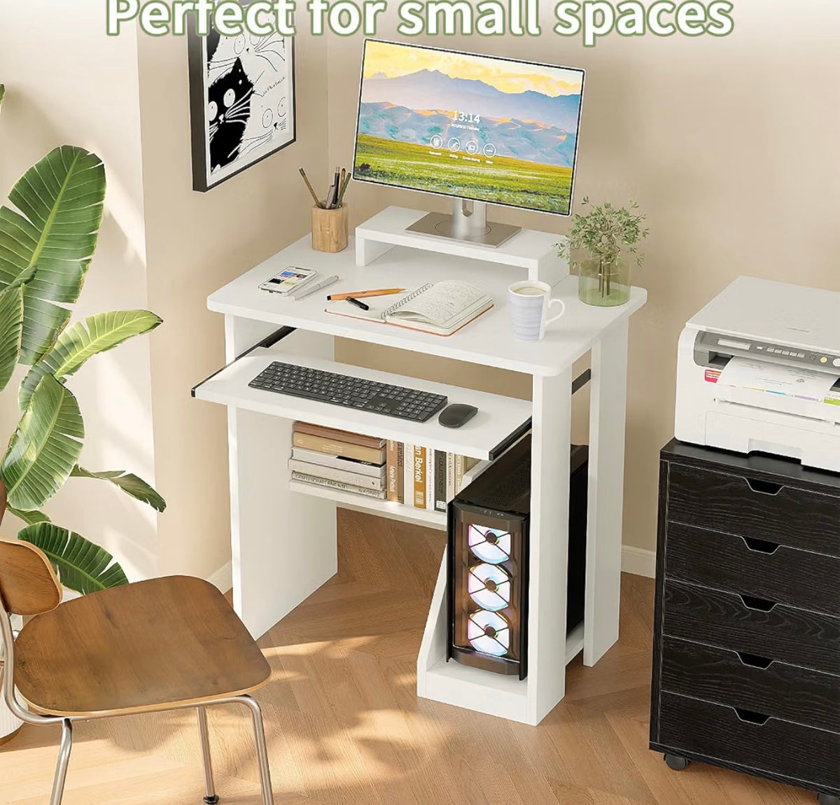 Desk - Modern Simple Computer Desk with Storage