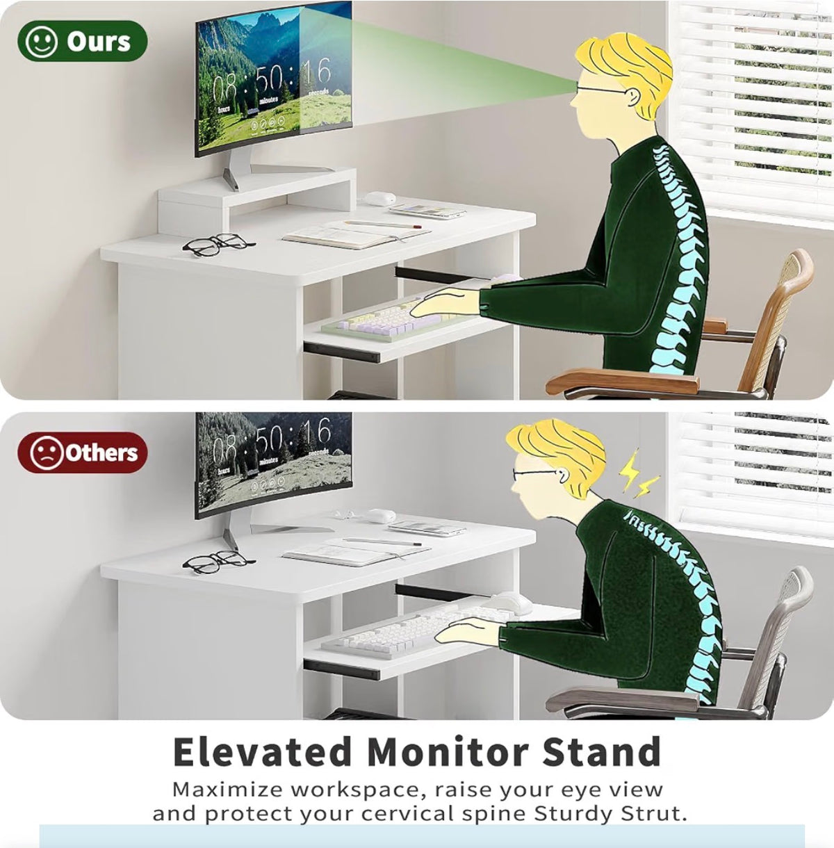 Desk - Modern Simple Computer Desk with Storage