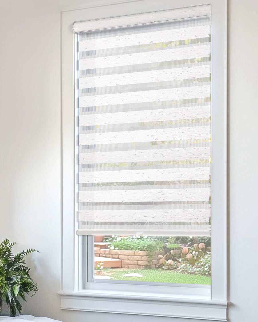 Blind - 34" W X 72" L CHICOLOGY Zebra Roller Shade, Window Zebra Blind, Light Filtering, Basic Natural - WF12.4.25