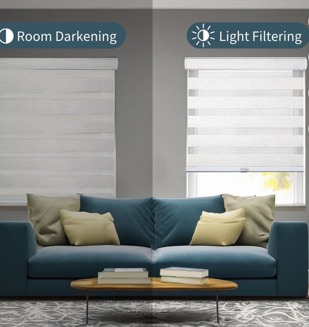 Blind - 34" W X 72" L CHICOLOGY Zebra Roller Shade, Window Zebra Blind, Light Filtering, Basic Natural - WF12.4.25