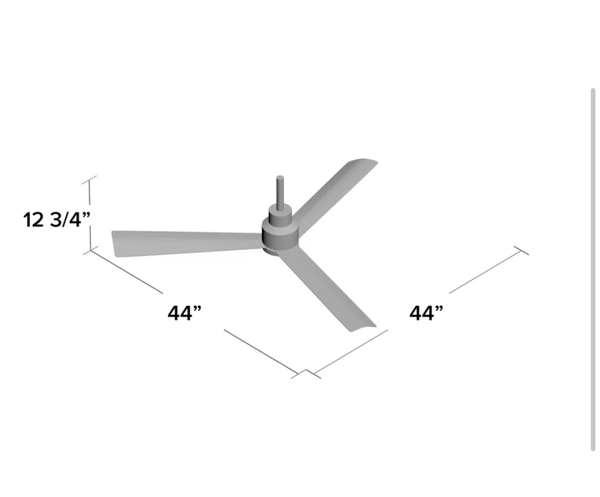 Ceiling Fan - Minka Aire 44" Simple 3 - Blade Outdoor Propeller with Remote - WF11.7.25