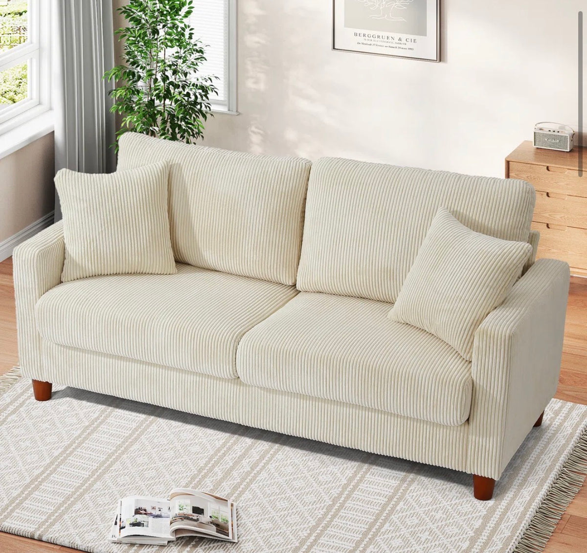 Sofa - Ebern Designs 2-Seater Corduroy Sofa