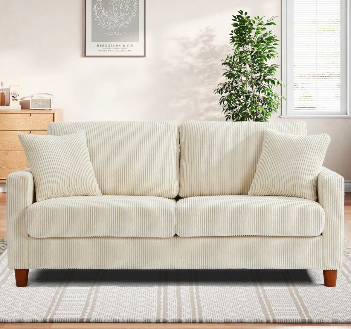 Sofa - Ebern Designs 2-Seater Corduroy Sofa