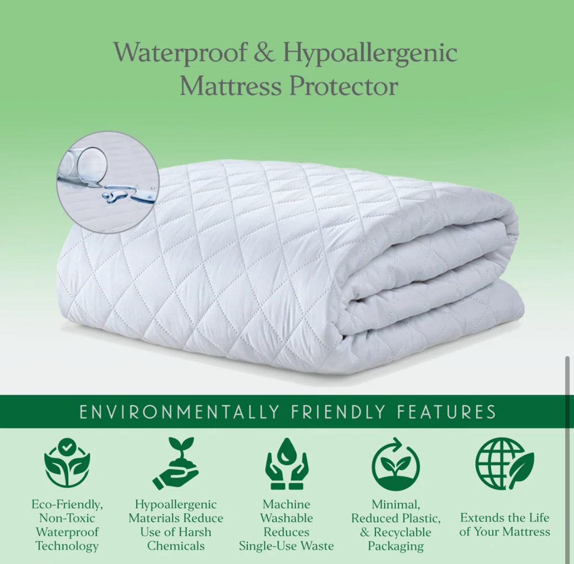 Mattress Cover - Queen Size Mona Waterproof Mattress Cover - WF12.4.25