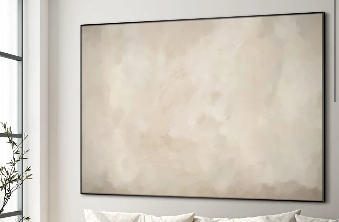 Wall Art - Framed Canvas 36"x46" Neutral Abstract Subtle Layered Patterns - WF12.4.25