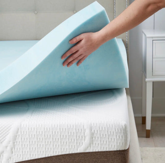Mattress Topper - Queen Size 4" Slumber Solutions  Cooling Gel Memory Foam Mattress Topper