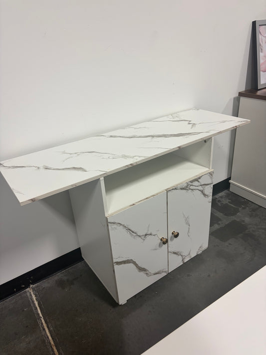 Kitchen Cart - Faux Marble Kitchen Cart with Storage
