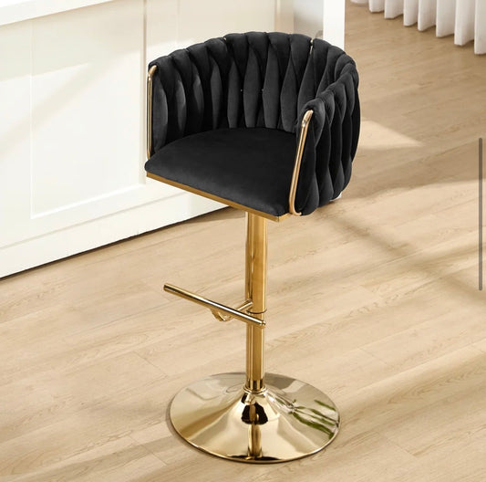 Barstool Single - Adjustable Height 360 Swivel Velvet Modern Barstool