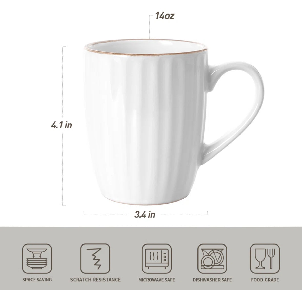 Kitchen - Famiware Coffee Mugs, 14 oz Coffee Mugs Set of 4 - WF12.4.25