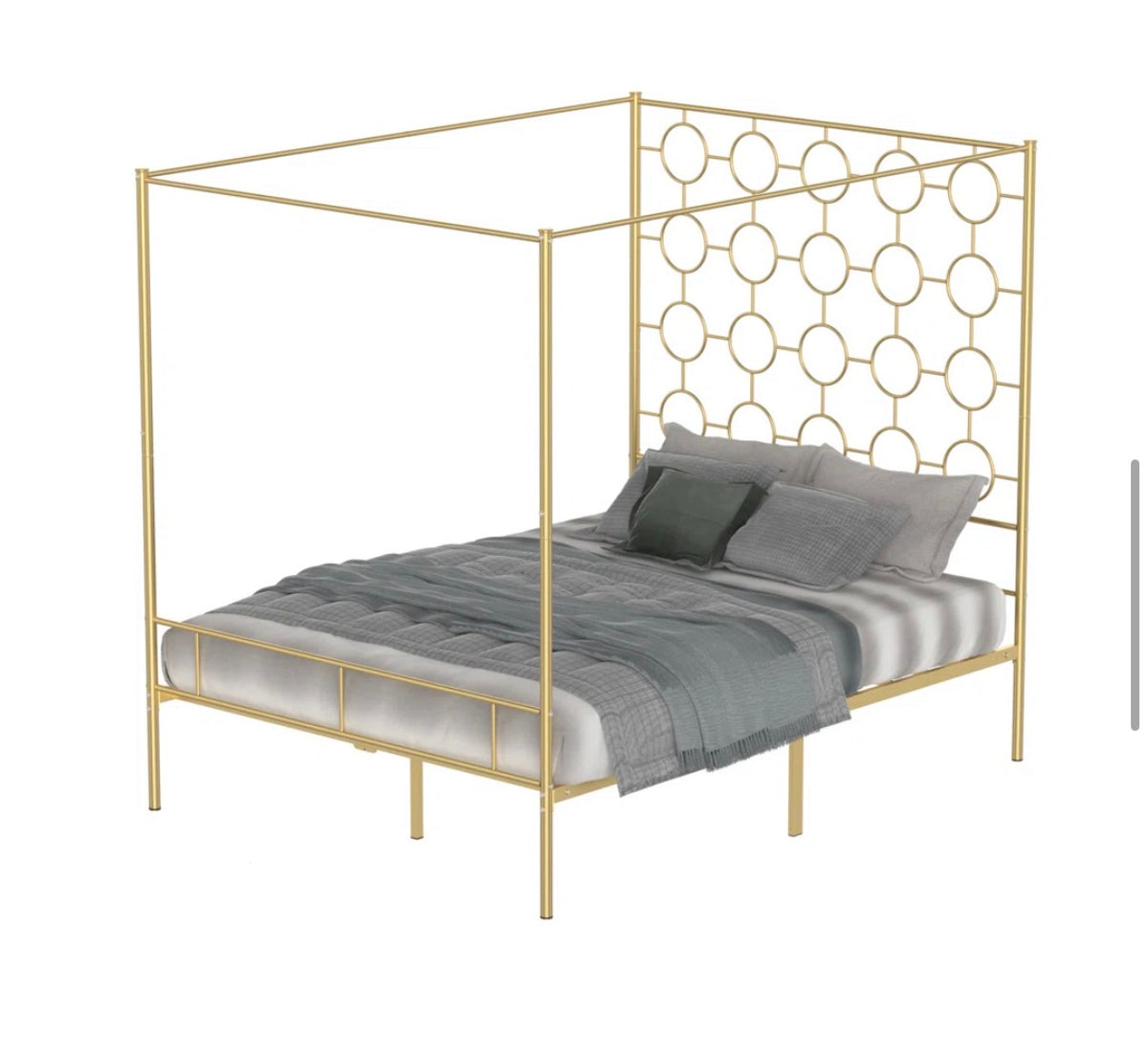 Bed - Queen Size Deedgra Metal Canopy Bed