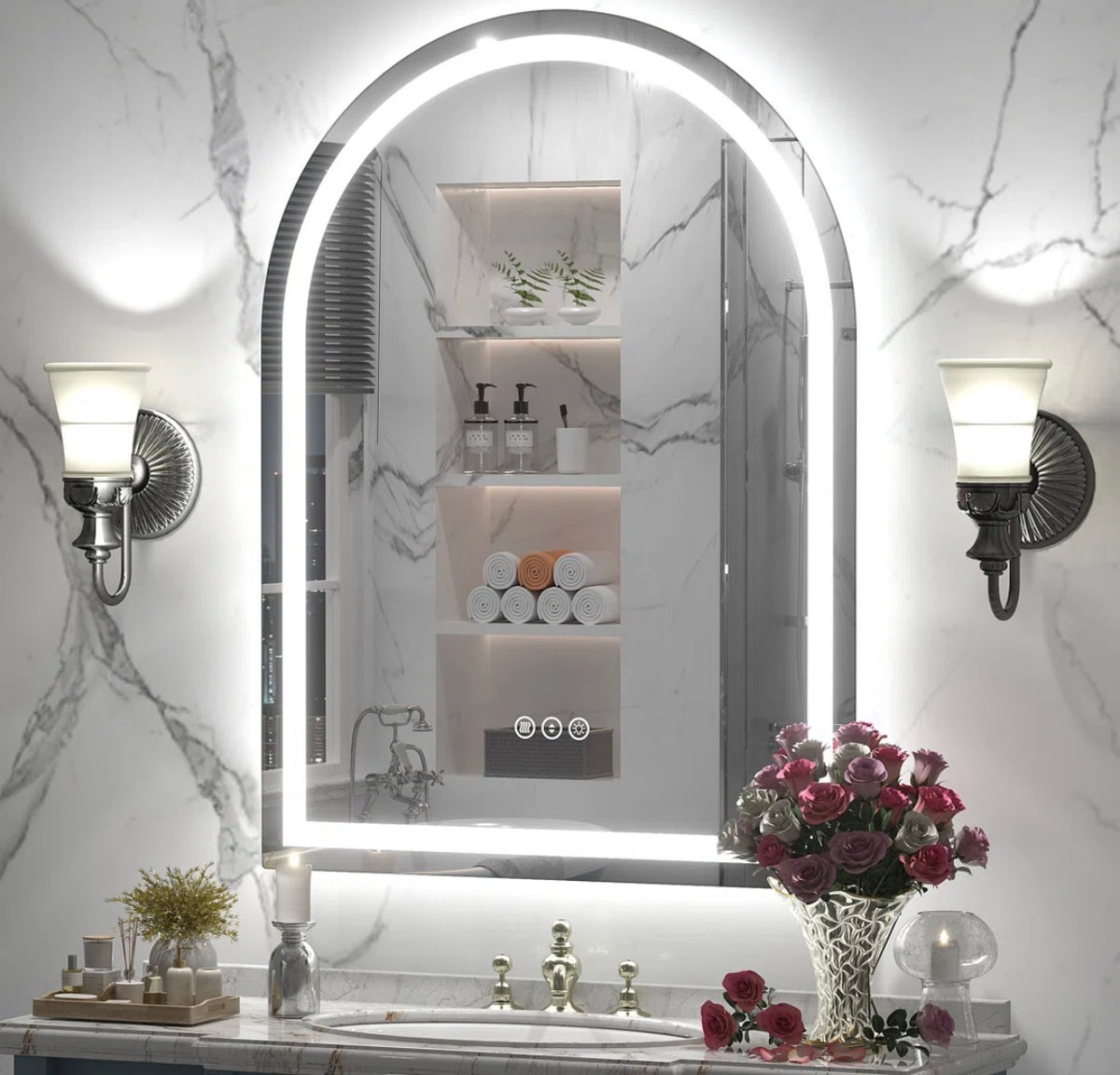 Mirror - 30” x 40” Aevar UL Certified LED Anti-Fog Tempered Glass Bathroom/Vanity Mirror with 3-Year Warranty
