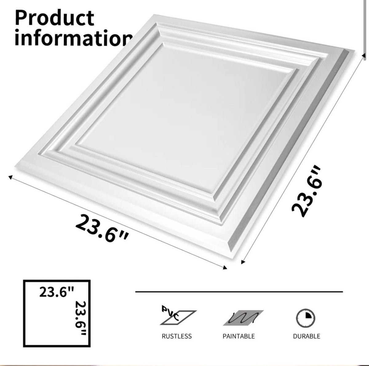 Ceiling Tile - 2 Ft. X 2 Ft. (1 box) Glue-Up or Drop-in PVC Ceiling Tile