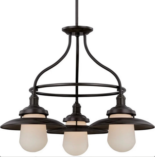 Chandelier - Kedzie 3 - Light Shaded Wagon Wheel Chandelier