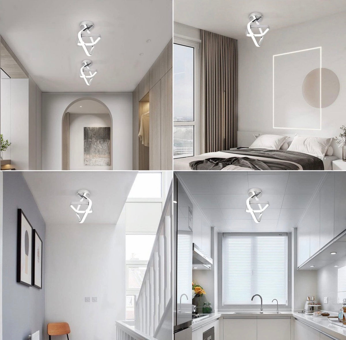 Flush Mount - Adisun Modern Lamp Square Corridor Ceiling Light