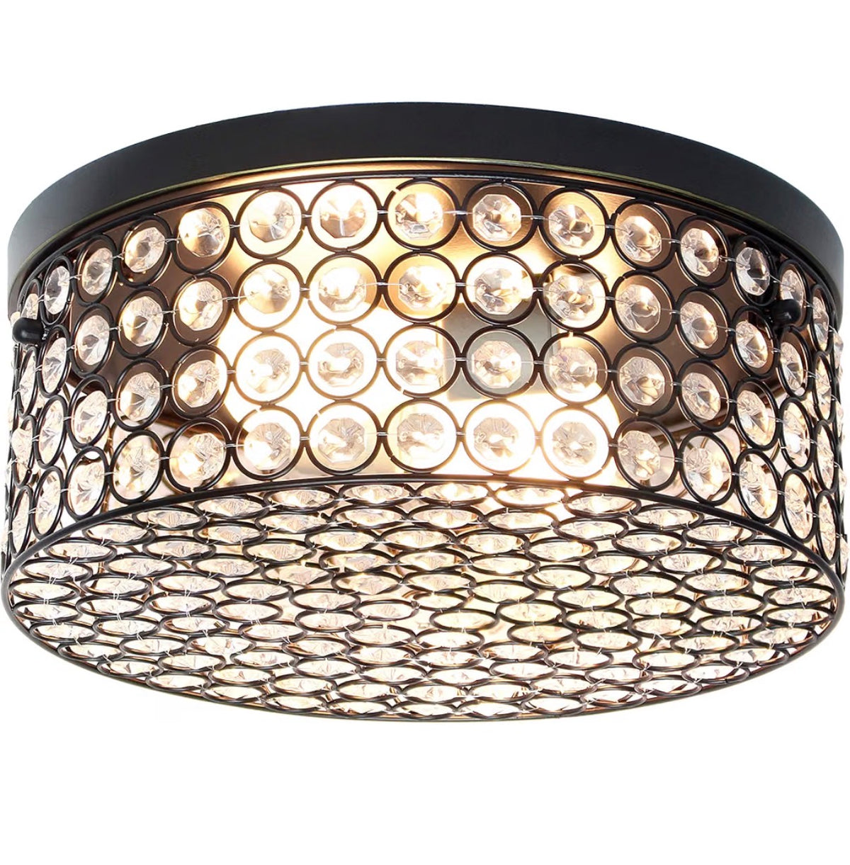 Flush Mount - Elegant Designs Elipse Crystal 2 Light Round Ceiling