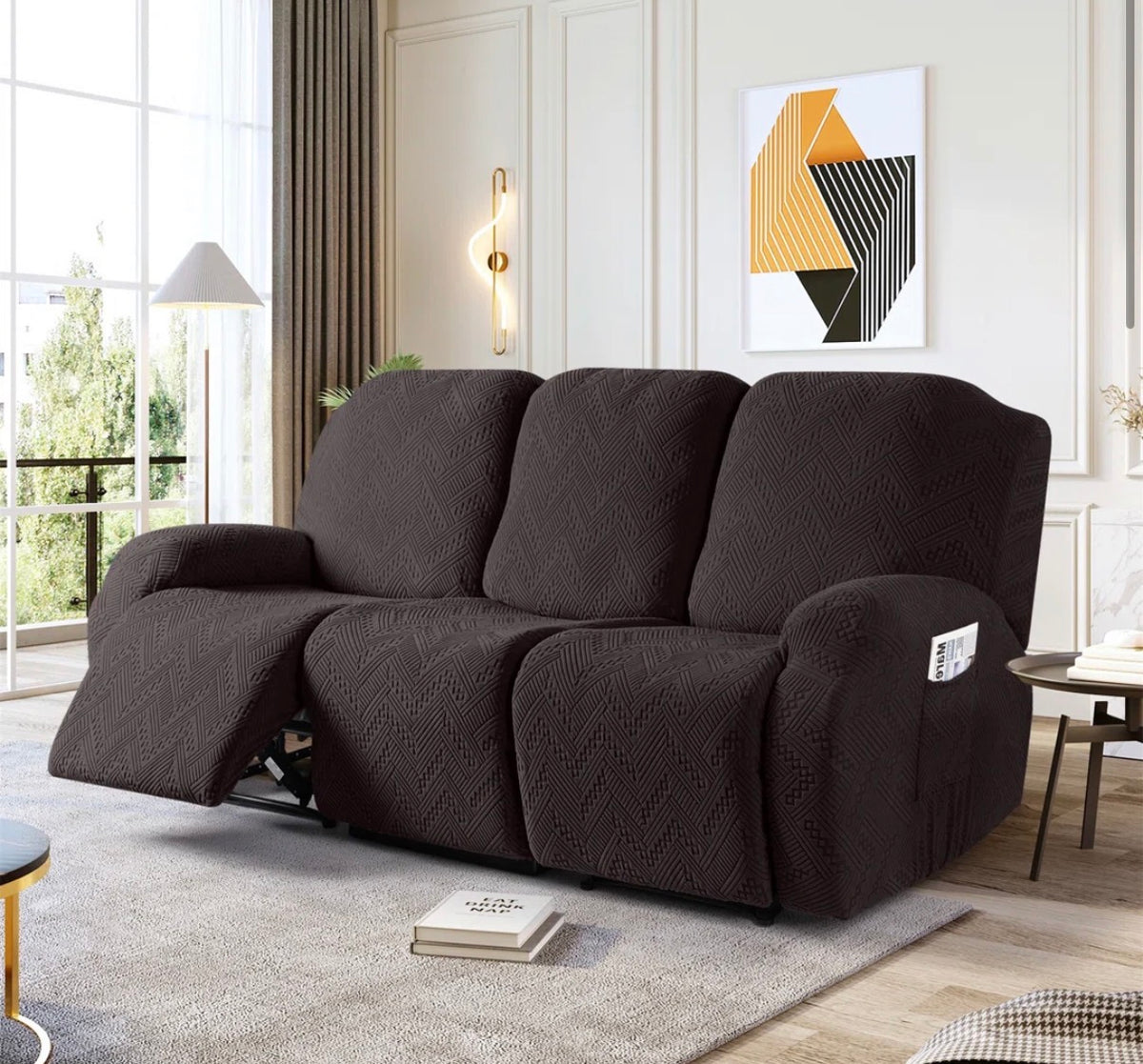 Couch Cover - Harriet Stretch 3 Pieces Recliner Sofa Covers Box Cushion Sofa Slipcover with Pockets