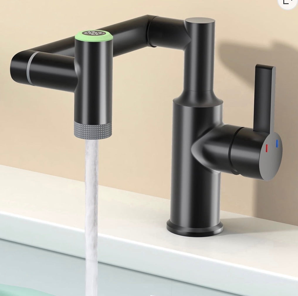 Bathroom Faucet - Kaiying Single Handle Faucet 1080 Rotatable Height with Temperature Display