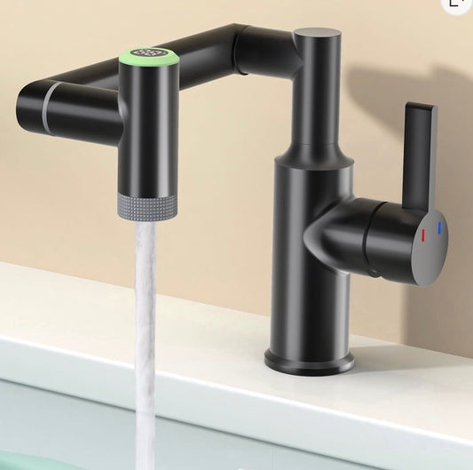 Bathroom Faucet - Kaiying Single Handle Faucet 1080 Rotatable Height with Temperature Display