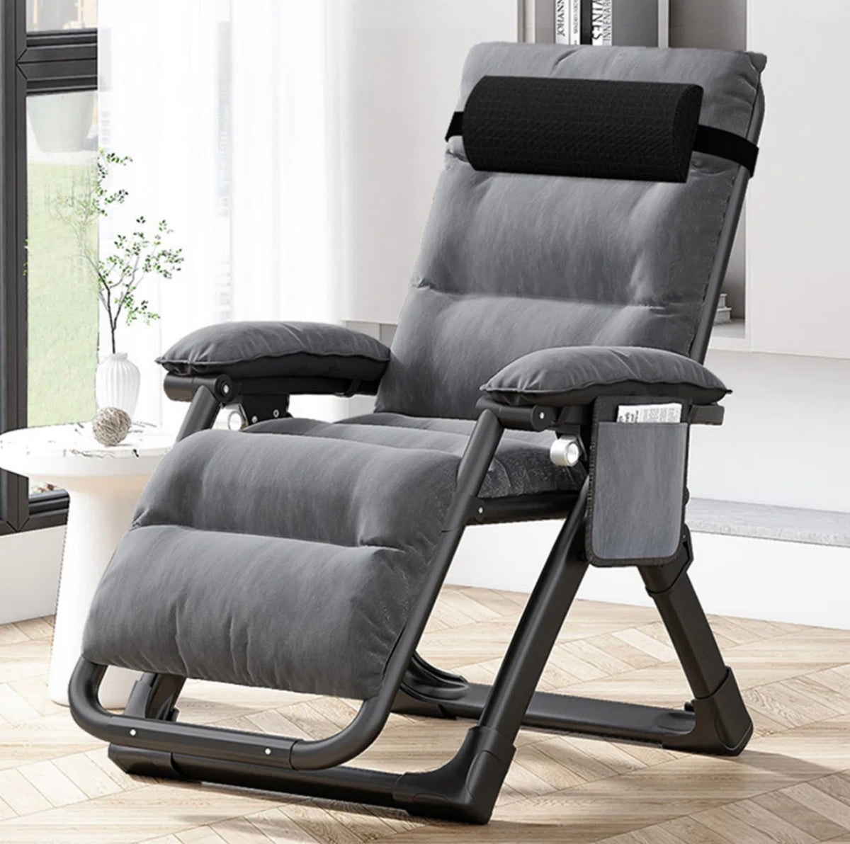 Outdoor Chair - Halback Zero Gravity Chair, Folding Reclining Lounge Chair with Cushion, Headrest Support 400lbs