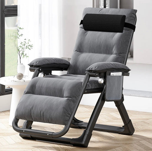 Outdoor Chair - Halback Zero Gravity Chair, Folding Reclining Lounge Chair with Cushion, Headrest Support 400lbs