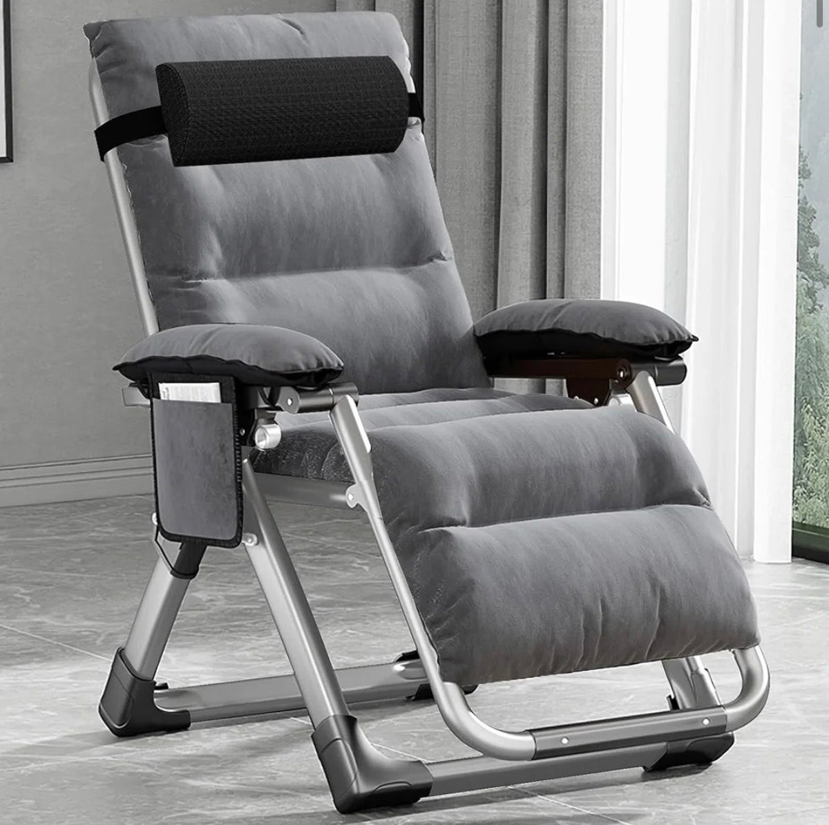 Outdoor Chair - Halback Zero Gravity Chair, Folding Reclining Lounge Chair with Cushion, Headrest Support 400lbs