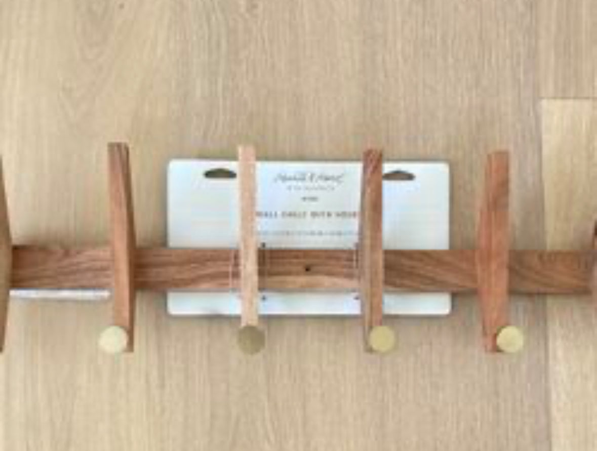 Coat Hook - Mango Wood and Brass 6 Hooks - TG10.31.25