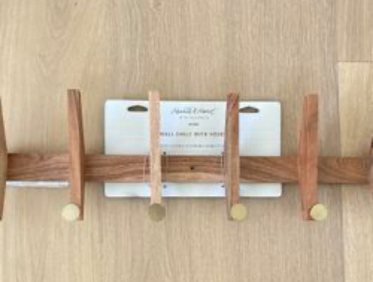 Coat Hook - Mango Wood and Brass 6 Hooks - TG10.31.25