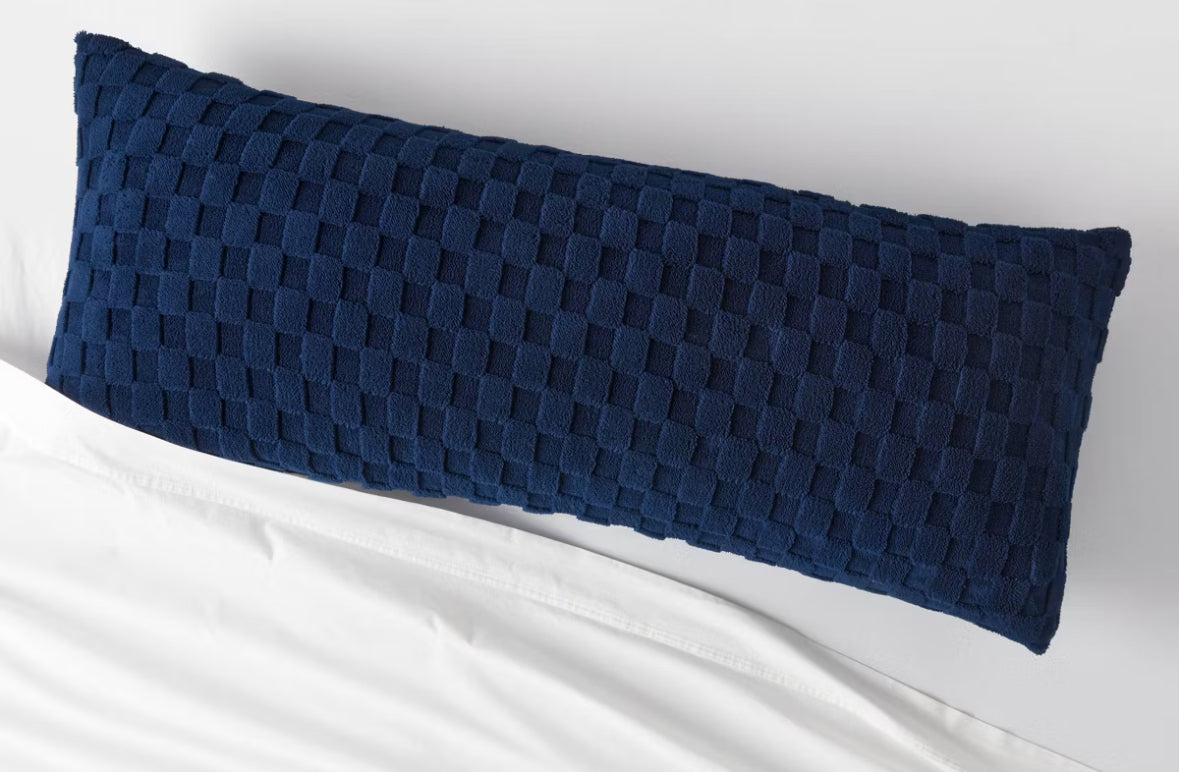 Pillow Cover - Jacquard Plush Checker Body Pillow Cover - TG10.31.25