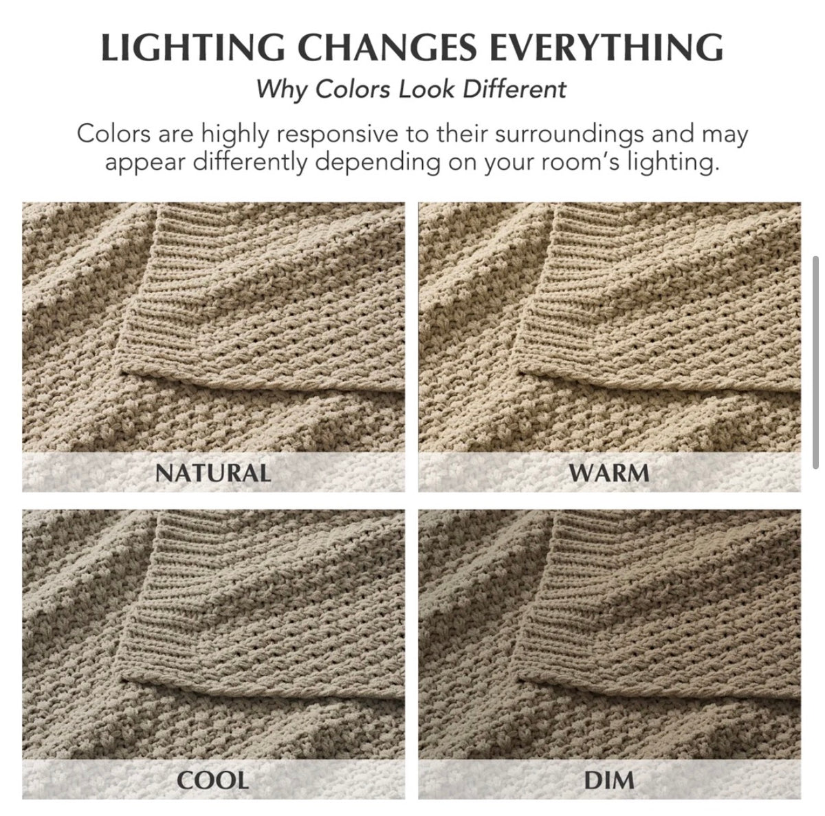 Blanket - 80" x 60" Chunky Chenille Knit Throw Blanket