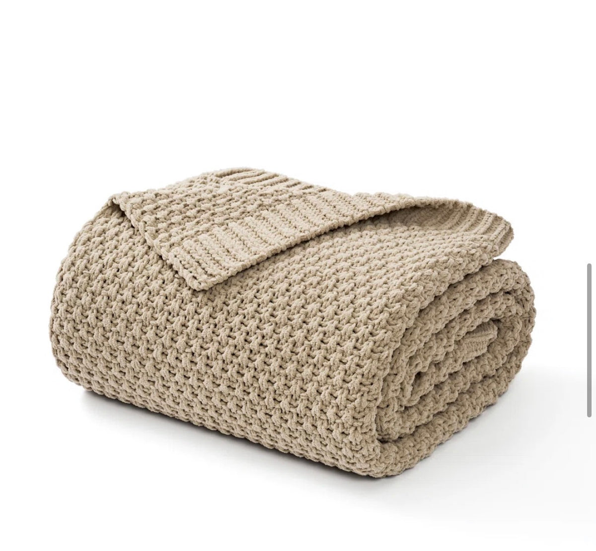 Blanket - 80" x 60" Chunky Chenille Knit Throw Blanket