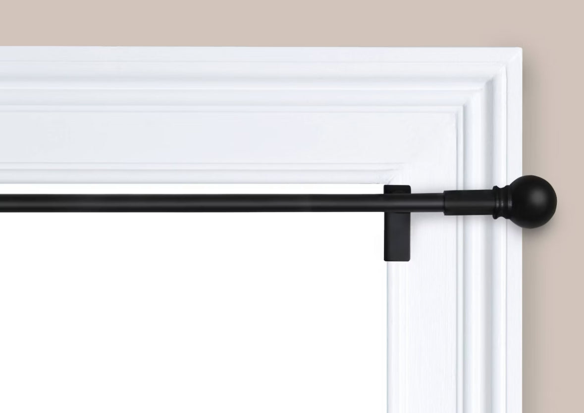 Curtain Rod - 48" - 84” Twist and Shout Easy Install Curtain Rod Black - TG11.3.25